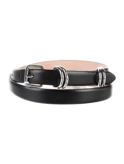 Pre-owned Dehanche Skinny Leather Belt W/ Tags In Black
