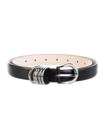 Pre-owned Dehanche Skinny Leather Belt W/ Tags In Black