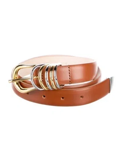 Pre-owned Dehanche Skinny Leather Belt W/ Tags In Brown