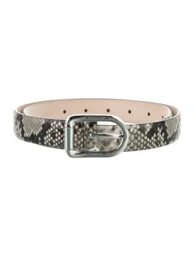 Pre-owned Dehanche Skinny Leather Belt W/ Tags In Gray