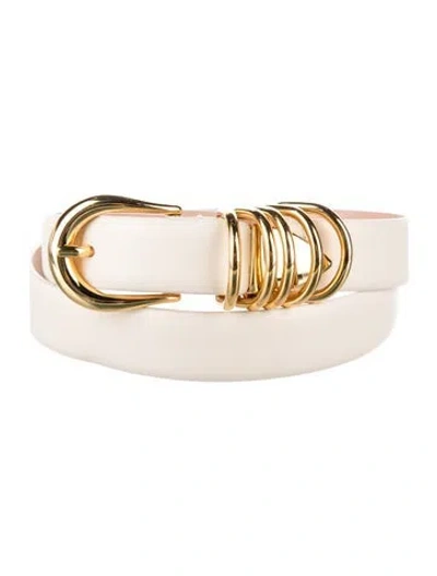 Pre-owned Dehanche Skinny Leather Belt In White