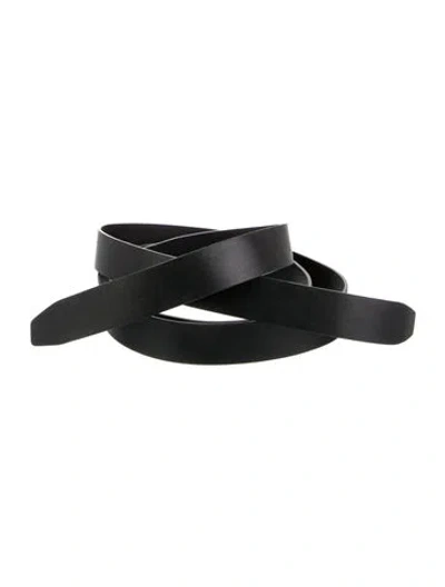 Pre-owned Dehanche Skinny Leather Waist Belt In Black