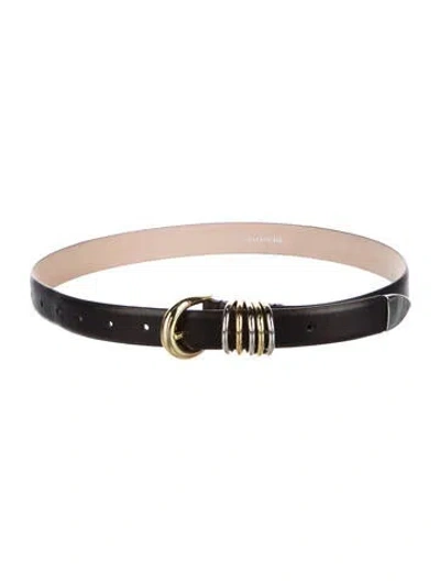 Pre-owned Dehanche Skinny Leather Waist Belt In Black