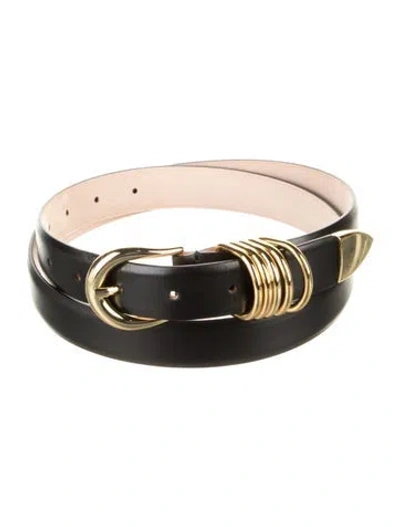 Pre-owned Dehanche Skinny Leather Waist Belt In Black