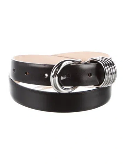 Pre-owned Dehanche Skinny Leather Waist Belt In Black