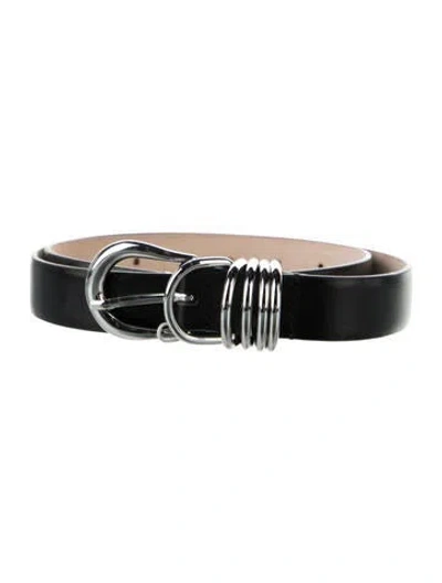 Pre-owned Dehanche Skinny Leather Waist Belt In Black