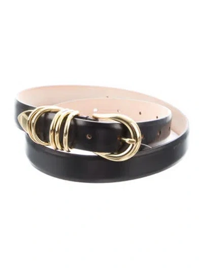 Pre-owned Dehanche Skinny Leather Waist Belt In Black