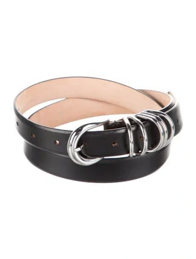 Pre-owned Dehanche Skinny Leather Waist Belt In Black