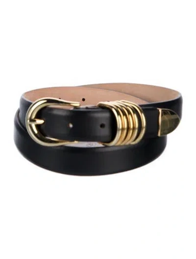 Pre-owned Dehanche Skinny Leather Waist Belt In Black