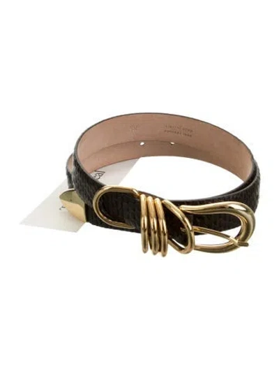 Pre-owned Dehanche Skinny Leather Waist Belt In Brown
