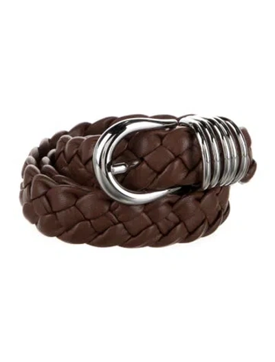 Pre-owned Dehanche Skinny Leather Waist Belt In Brown