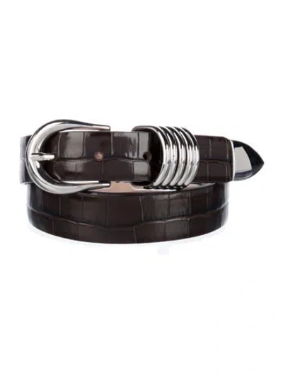 Pre-owned Dehanche Skinny Leather Waist Belt In Brown