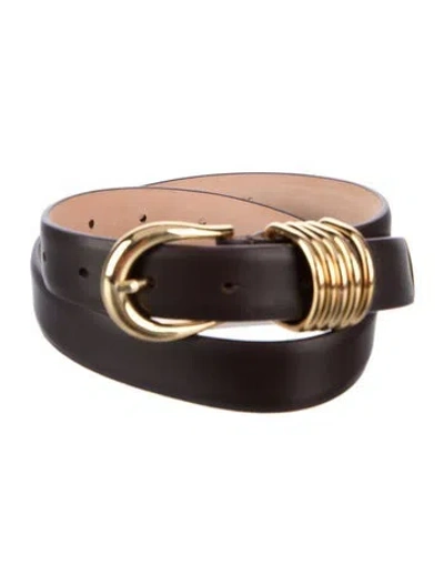 Pre-owned Dehanche Skinny Leather Waist Belt In Brown