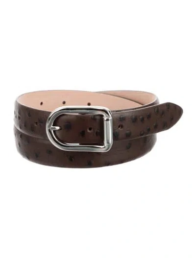 Pre-owned Dehanche Skinny Leather Waist Belt In Brown