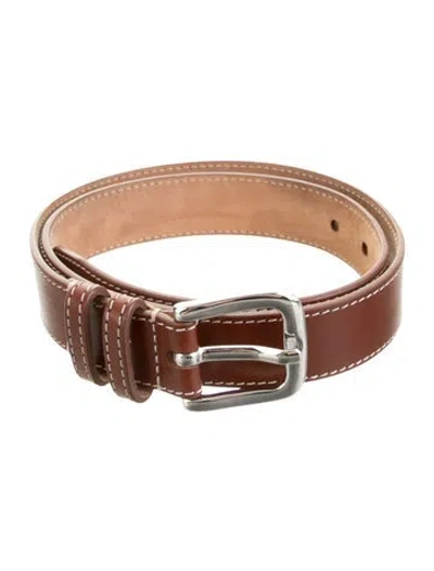 Pre-owned Dehanche Skinny Leather Waist Belt In Brown