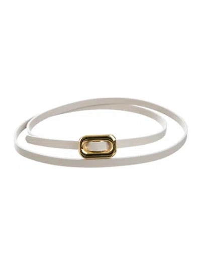 Pre-owned Dehanche Skinny Leather Waist Belt In Grey