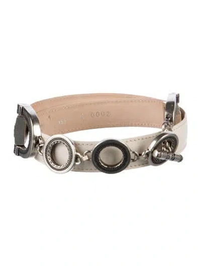 Pre-owned Dehanche Skinny Leather Waist Belt In Neutral