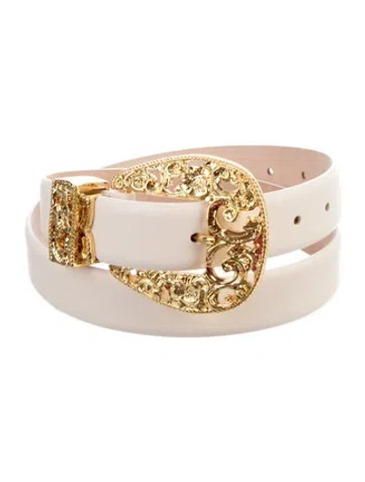 Pre-owned Dehanche Skinny Leather Waist Belt In Neutrals
