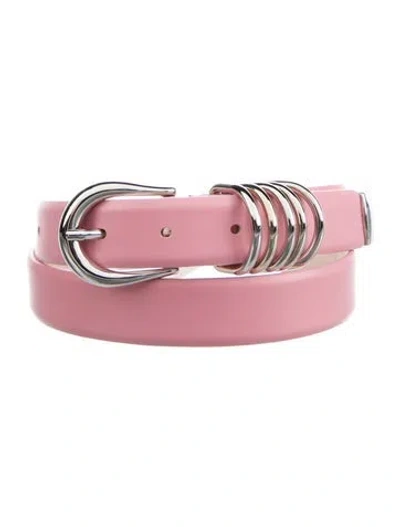 Pre-owned Dehanche Skinny Leather Waist Belt In Pink
