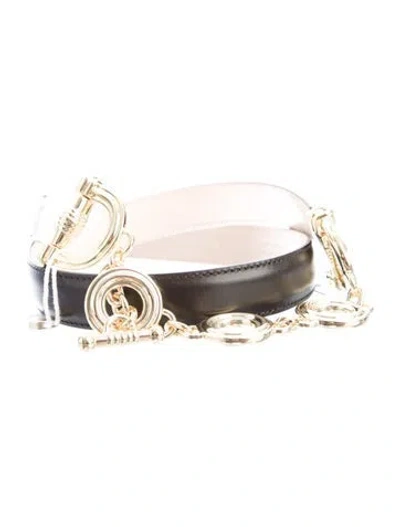 Pre-owned Dehanche Skinny Leather Waist Belt W/ Tags In Black