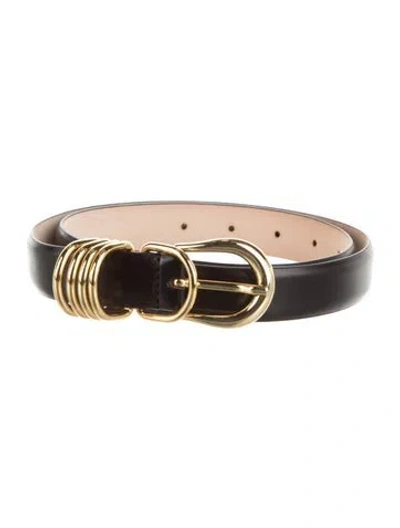 Pre-owned Dehanche Skinny Leather Waist Belt W/ Tags In Black