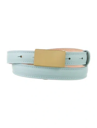Pre-owned Dehanche Skinny Leather Waist Belt W/ Tags In Blue