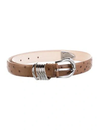 Pre-owned Dehanche Skinny Leather Waist Belt W/ Tags In Brown