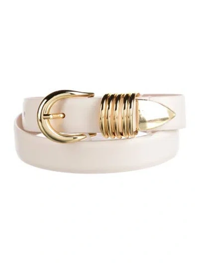 Pre-owned Dehanche Skinny Leather Waist Belt W/ Tags In Neutrals