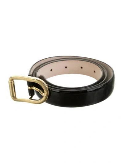 Pre-owned Dehanche Skinny Patent Leather Belt In Black