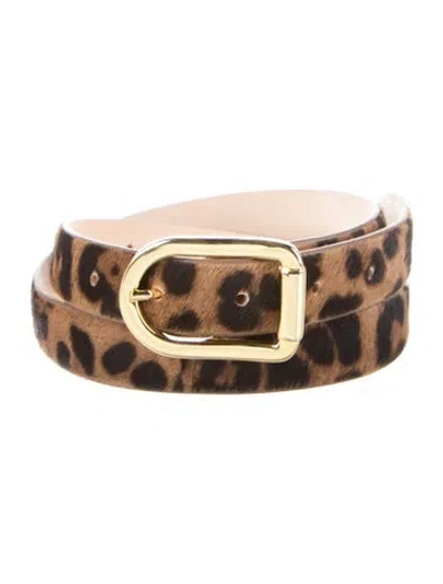 Pre-owned Dehanche Skinny Ponyhair Buckle In Brown