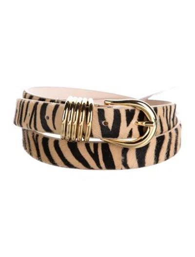 Pre-owned Dehanche Skinny Ponyhair Waist Belt In Neutrals