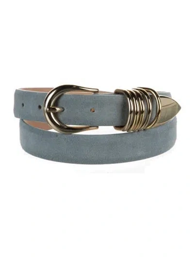 Pre-owned Dehanche Skinny Suede Belt In Blue