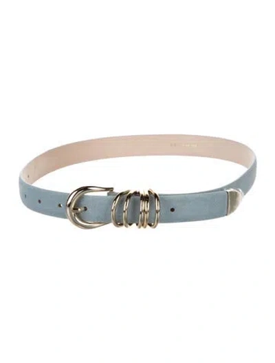 Pre-owned Dehanche Skinny Suede Belt In Blue