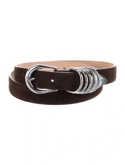 Pre-owned Dehanche Skinny Suede Belt In Brown