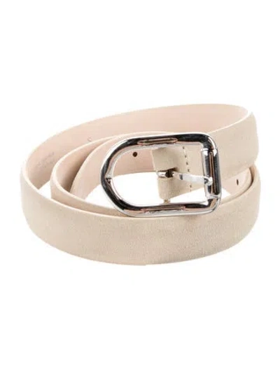 Pre-owned Dehanche Skinny Suede Belt In Neutral