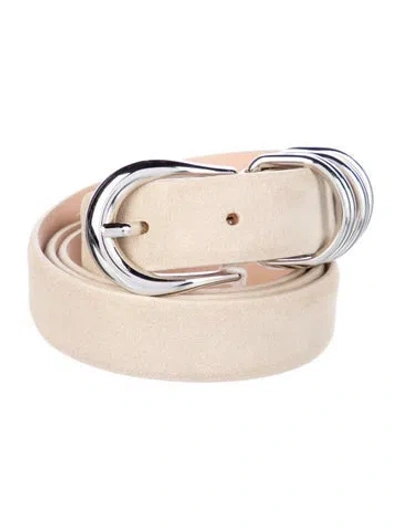 Pre-owned Dehanche Skinny Suede Belt In Neutral