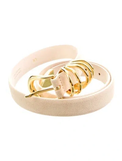 Pre-owned Dehanche Skinny Suede Belt In Neutral