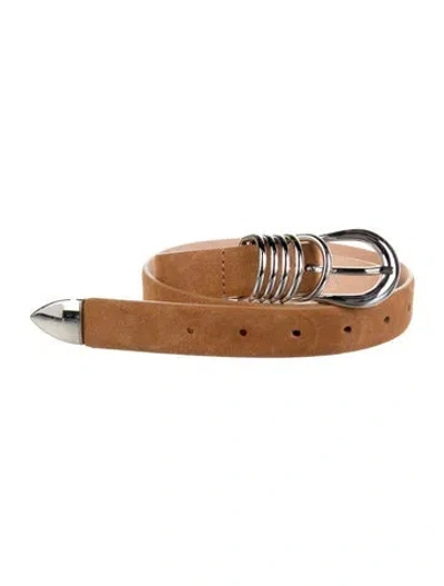 Pre-owned Dehanche Skinny Suede Belt In Neutrals