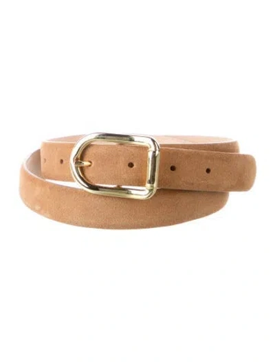 Pre-owned Dehanche Skinny Suede Belt In Neutrals