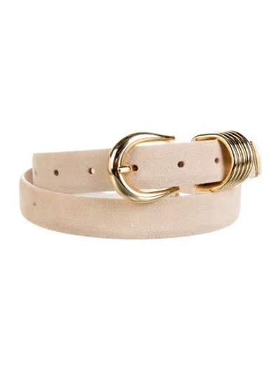Pre-owned Dehanche Skinny Suede Belt W/ Tags In Neutral