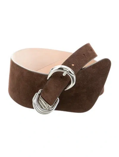 Pre-owned Dehanche Skinny Suede Waist Belt In Brown
