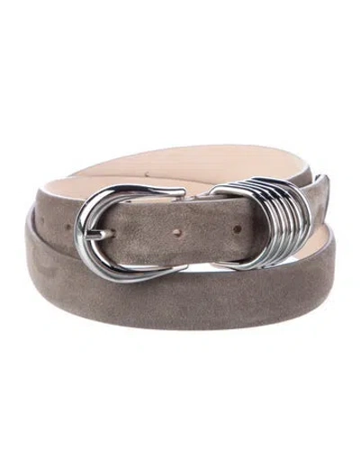 Pre-owned Dehanche Skinny Suede Waist Belt In Grey