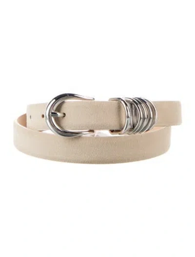 Pre-owned Dehanche Skinny Suede Waist Belt In Neutrals