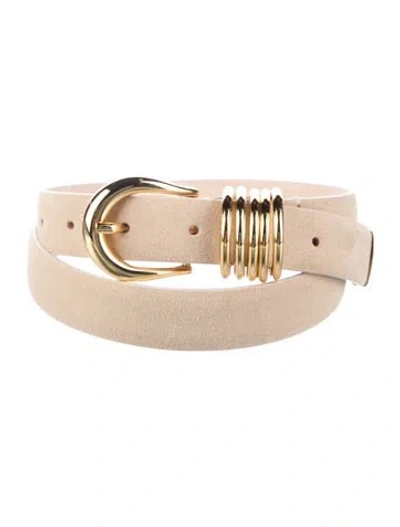 Pre-owned Dehanche Skinny Suede Waist Belt In Neutrals