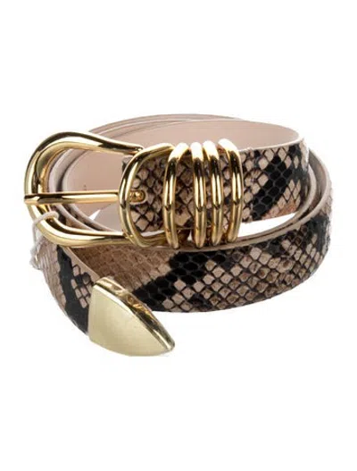 Pre-owned Dehanche Snakeskin Waist Belt W/ Tags In Neutrals