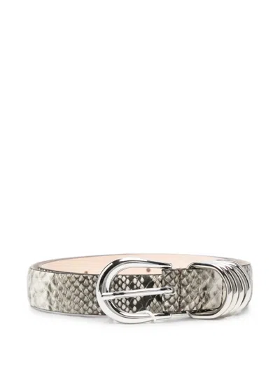 Dehanche Snakeskin-effect Buckle Belt In Gray