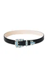 Dehanche Déhanche Statement Turquoise Leather Belt In Pattern