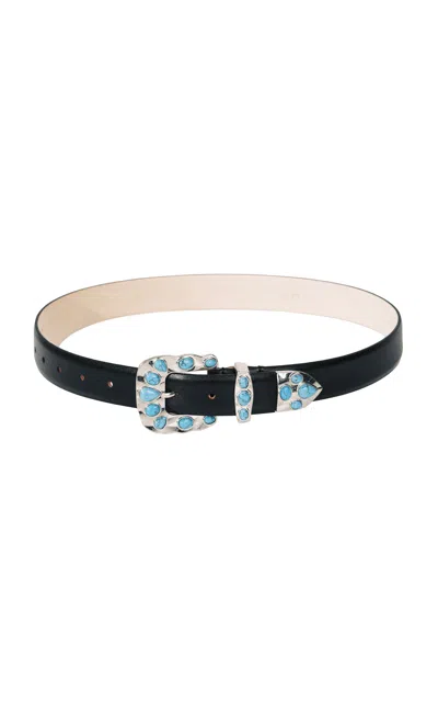 Dehanche Déhanche Statement Turquoise Leather Belt In Pattern