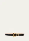 Dehanche Tetra Buckle Leather Belt In Black Gold