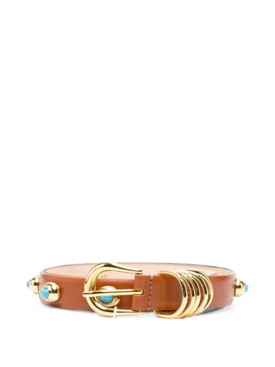 Dehanche The Hollyhock Stone Leather Belt In Multi